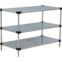 Global Industrial 18545SZ3 Nexel 3 Shelf Galvanized Steel Solid Shelving Unit Starter - 54 x 18 x 54 in. - Gray