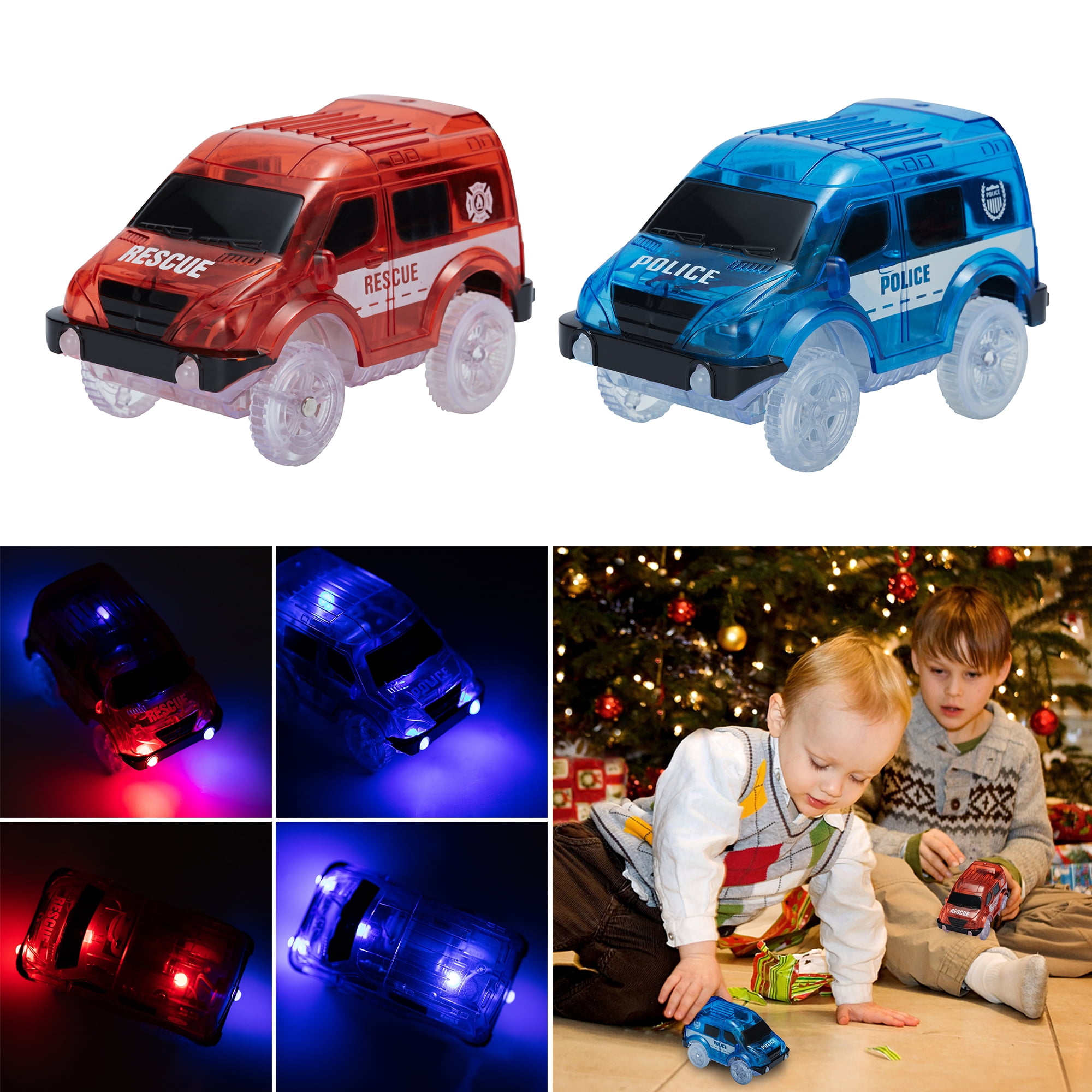 2Pcs Mini Toy Car Set, LED Lighted Racing Toys Educational Gifts Car