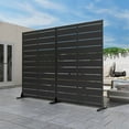 thumbnail image 3 of MAYEERTY 72"x47"x16" Outdoor Privacy Screen with Stand Metal Balcony Decorative Screen,Black, 3 of 6