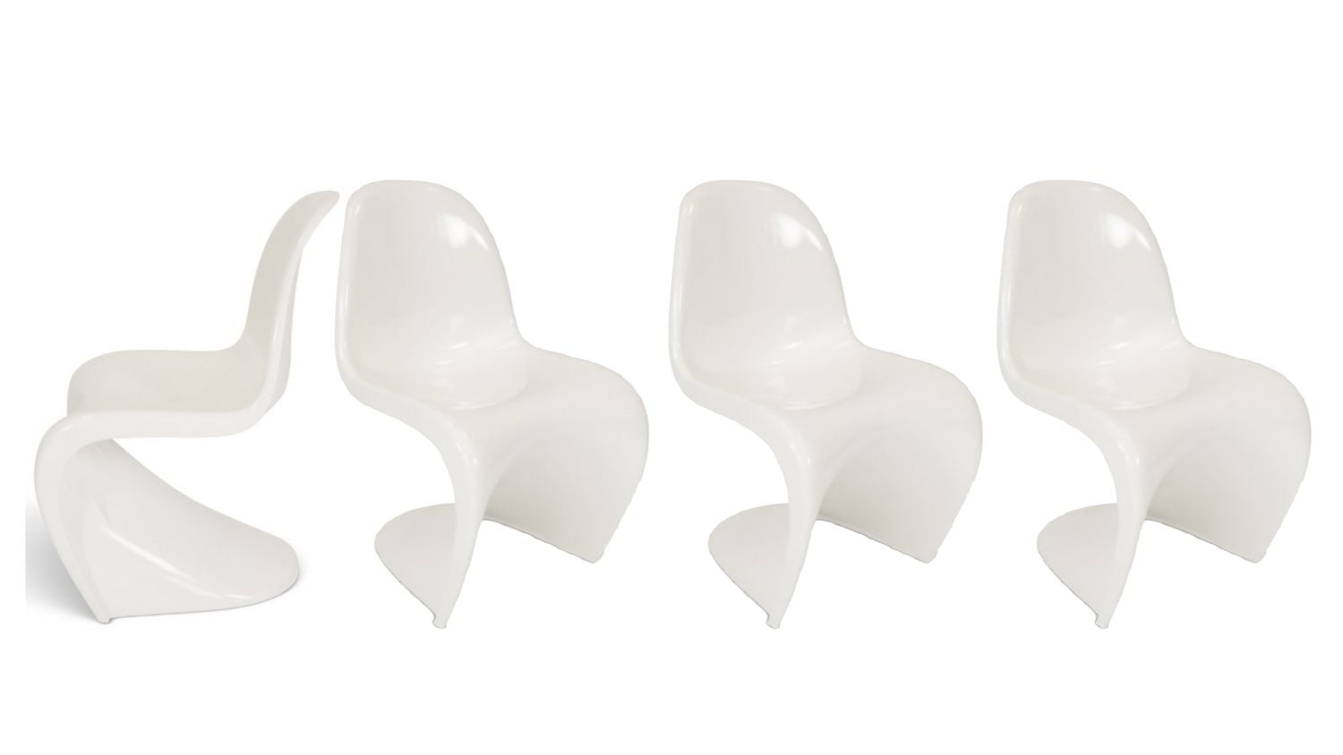 Heavenly Collection Shinny Plastic Dining Chairs SET OF 4