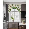 thumbnail image 3 of St Patrick's Day Swag Valances for Windows, Small Curtains Drapes, Green Shamrock Leaf Gold Coin Retro Beige Kitchen Window Curtains Over Sink Window Treatment Valance for Bedroom/Bathroom 56"x36", 3 of 5