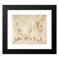 thumbnail image 2 of Francesco Guardi 14x12 Black Modern Framed Museum Art Print Titled - Architectural Capriccio; Vaulted Passageway Leading to a Square (1712-93), 2 of 5