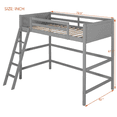 thumbnail image 3 of Tcbosik Loft Bed Twin Size, Bed Frame with Ladder and Guardrail, Wood Slats Support, No Box Spring Needed, Gray, 3 of 9