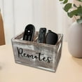 thumbnail image 6 of LOVIVER Remote Control Holder Bedside Table Storage Organizer Wood 2 Slots Multipurpose Desktop Organizer for Countertop Bedroom Home Distressed, 6 of 8
