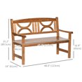 thumbnail image 3 of Outsunny 2-Seater Wooden Garden Bench for Yard, Lawn, Porch, Natural, 3 of 10