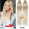 thumbnail image 3 of SEGO 20 Pcs Tape in Hair Extensions 100% Real Remy Human Hair Double Side Skin Tape Straight Silky Hair Clearance Black/Blonde/Red, 3 of 9
