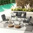 thumbnail image 3 of AECOJOY Aluminum Patio Furniture Set Modern Metal Outdoor Patio Furniture Clearance, Adirondack Patio Conversation Sets for Lawn, Backyard, and Deck Dark Grey, 3 of 11