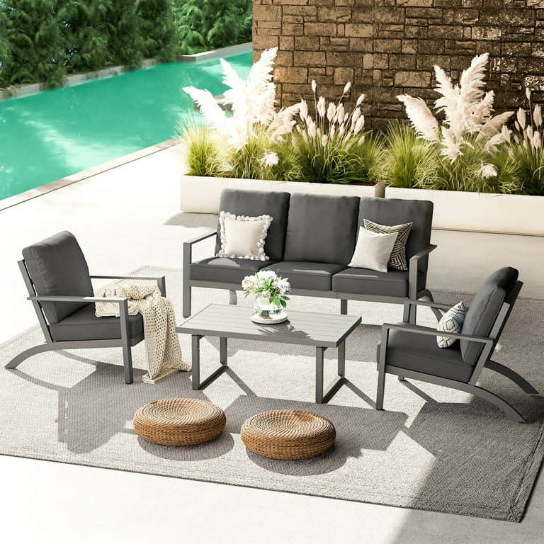 AECOJOY Aluminum Patio Furniture Set, Outdoor Conversation AECOJOY Aluminum Patio Furniture Set, Outdoor Conversation
