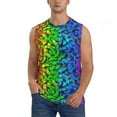 thumbnail image 2 of Picia Multicolored Butterflies mens Cotton Tank Undershirts , Moisture-wicking Ribbed Tanks, Lightweight Cotton Tank Undershirts-Small, 2 of 8