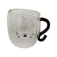 thumbnail image 1 of Taza de café de vidrio de doble pared con asa, taza de de dibujos animados, regalo para el día de la madre, taza de café de vidrio de 250ml Claro, 1 of 9