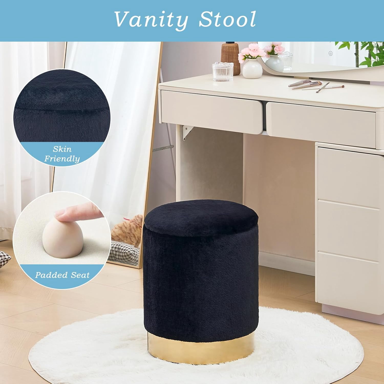 Casa Pura Furniture Elegant Storage Ottoman with Decorative Wooden Lid Modern Stylish Storage Solution for Living Room, Bedroom, and More