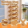 9 Tier Bamboo Shoe Rack, Heavy Duty Foldable Shelf Needing No Setup ...
