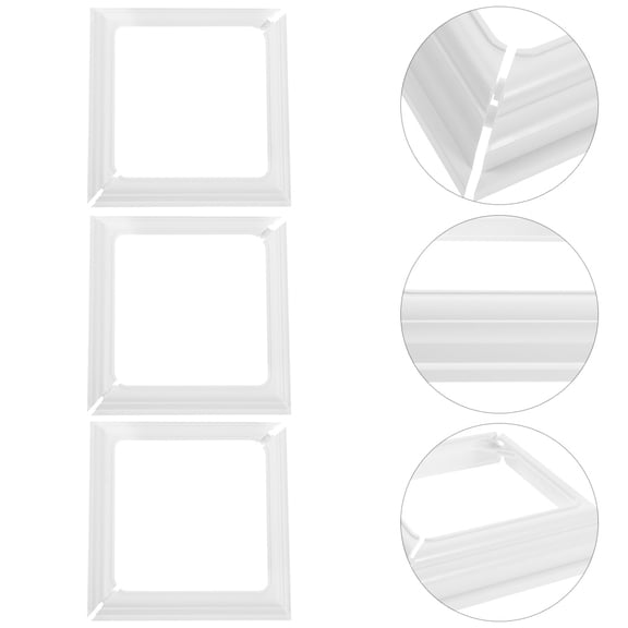 OUNONA 3-Pack White PVC Deck Post Base Covers, Split Style for Outdoor Porch , Weather-Resistant and