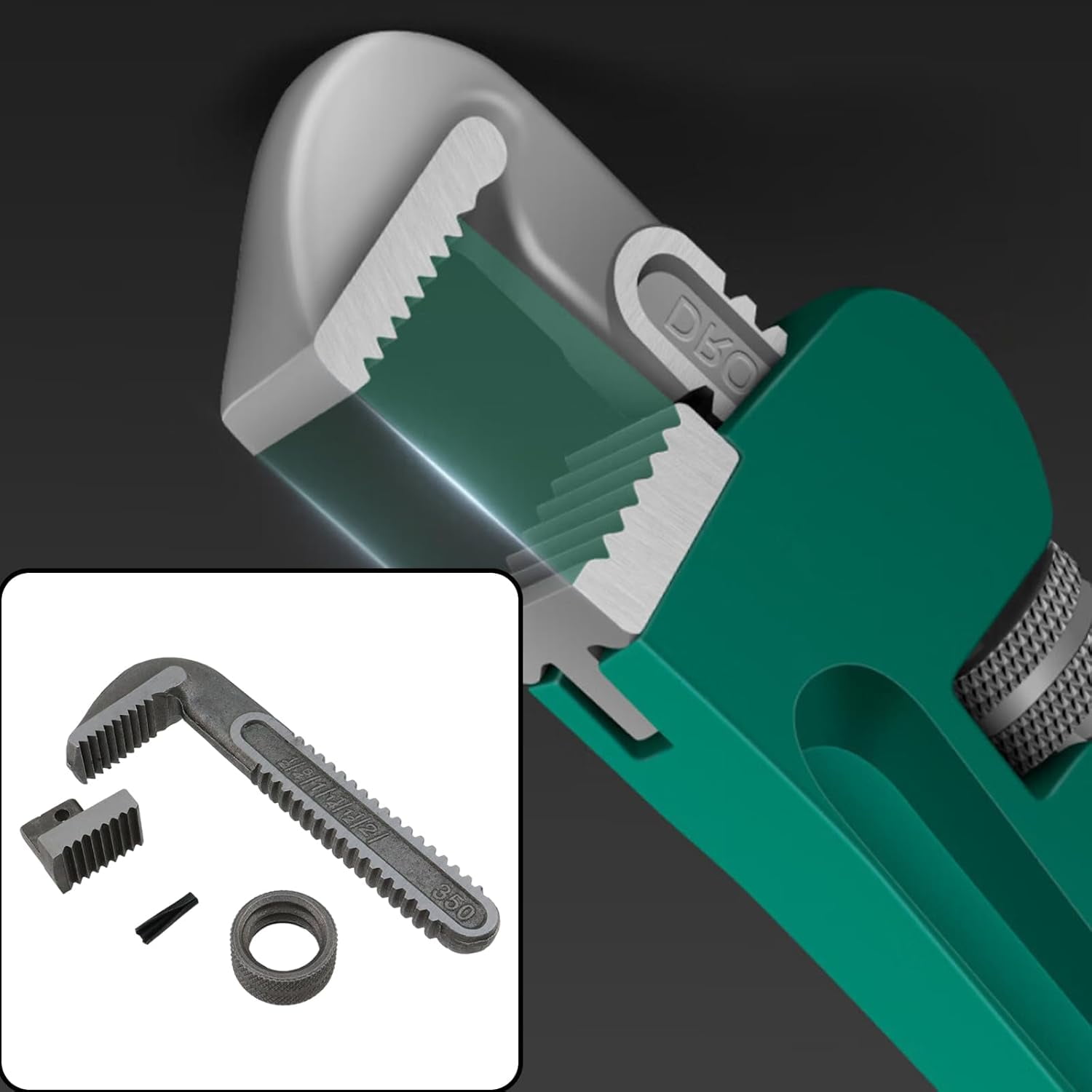 14 Inch Pipe Wrench Replacement Hook Jaw – Forged Carbon Steel Plumbing Wrench Jaw for 14" Adjustable Wrench Repair Part for Plumbing & Mechanical Tools