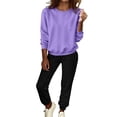 thumbnail image 2 of asjyhkr Womens Athletic Sets Crewneck Sweatshirts and Sweatpants Tracksuits Casual Workout Running Outfits, 2 of 5