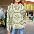 thumbnail image 2 of Mercatoo Girls Waffl Texture Hoodi Long Sleeve Geometric Print, Casual Comfy School Pullover Sweatshirt for Daily Wear, 2 of 7