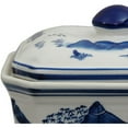 thumbnail image 3 of Oriental Furniture 8" Landscape Blue & White Porcelain Covered Jar, decorative item, 3 of 3