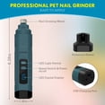 thumbnail image 3 of Dog Nail Grinder with LED Light & 3-Speed USB Rechargeable Cordless Electric Pet Nail Trimmer Powerful & Safe Nail Clippers File Painless Paw Grooming Tool for Dogs and Cats-DarkCyan, 3 of 9