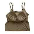 thumbnail image 5 of Wyobmus Women's Cropped Tank Tops Modal Spaghetti Strap Camisole Tops Basic Sports Crop Cami Half Camisoles With Chest Pad B-Olive Green, 5 of 6