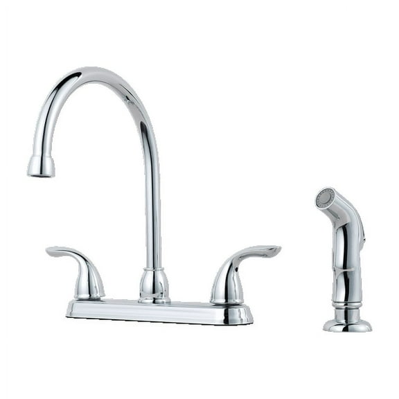 Pfirst Series 2-Handle Kitchen Faucet with Side Spray in Polished Chrome