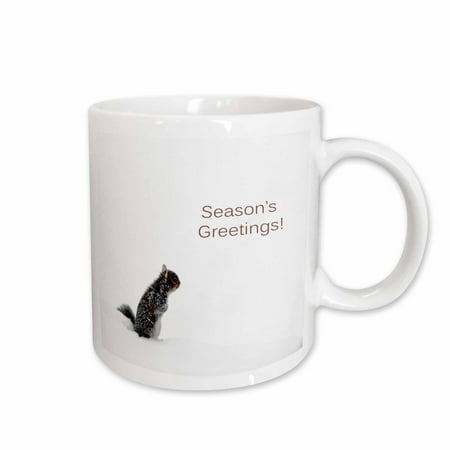 

3dRose Little Squirrel on a Winters Day Seasons Greetings Ceramic Mug 11-ounce