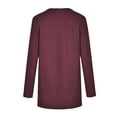 thumbnail image 4 of FASHIONWT Women Plus Size Solid Crew Neck Statement Hem Twist Long Sleeve Casual T-Shirt Top, 4 of 4