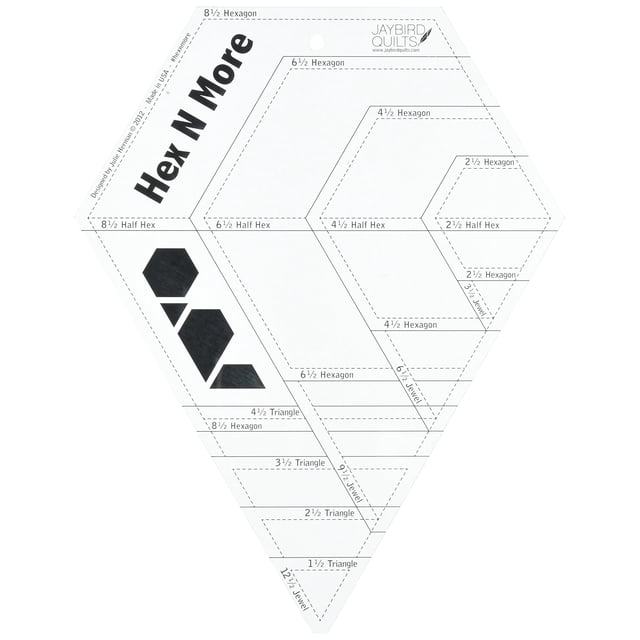 Regla de acolchado Jaybird Hex N More JBQ201 de Jaybird Quilts