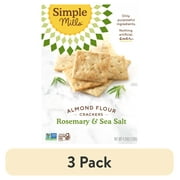 (3 pack) Simple Mills Almond Flour Crackers, Rosemary and Sea Salt, Gluten-Free, 4.25 oz