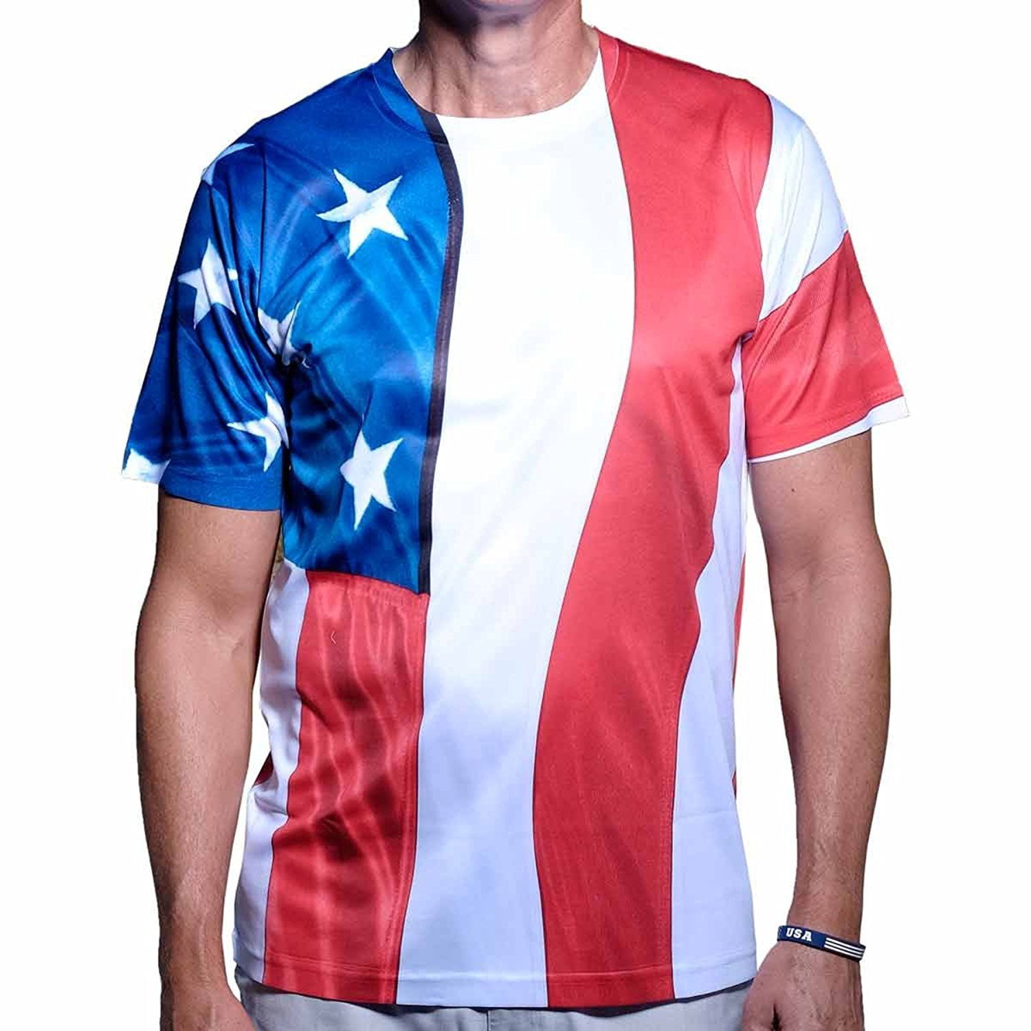 The Flag Shirt - USA American Flag Sublimation Mens T-Shirt - Walmart ...
