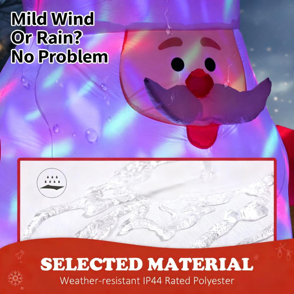 Inflatable Santa Claus with Rotating Magic Ball Light Outdoor Christmas Yard Decoration