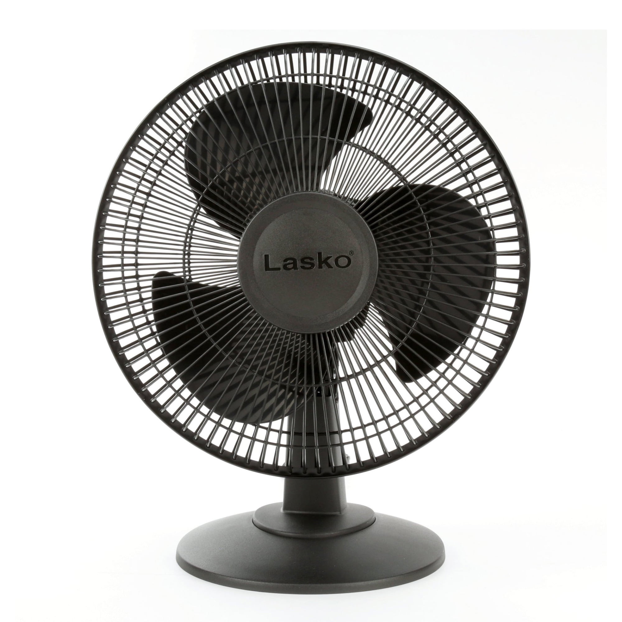 Lasko 12" 3-Speed Oscillating Table Fan with Tilt Back Head, Black, 2017