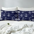 thumbnail image 3 of Erosebridal Housse de Couette Ancre de Mer Simple, Literie Thème Nautique Taille Simple, Décor Océan, Réversible, 2 Pcs (Sans Couette), 3 of 7