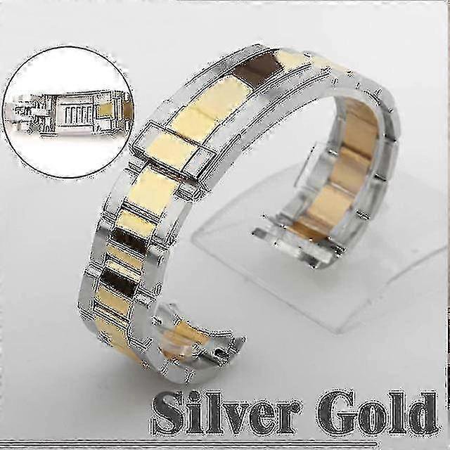 Watch Bracelet For Rolex Men - Fine Tuning Pull Button Clasp Strap, Stainless Steel Watch Band Chain