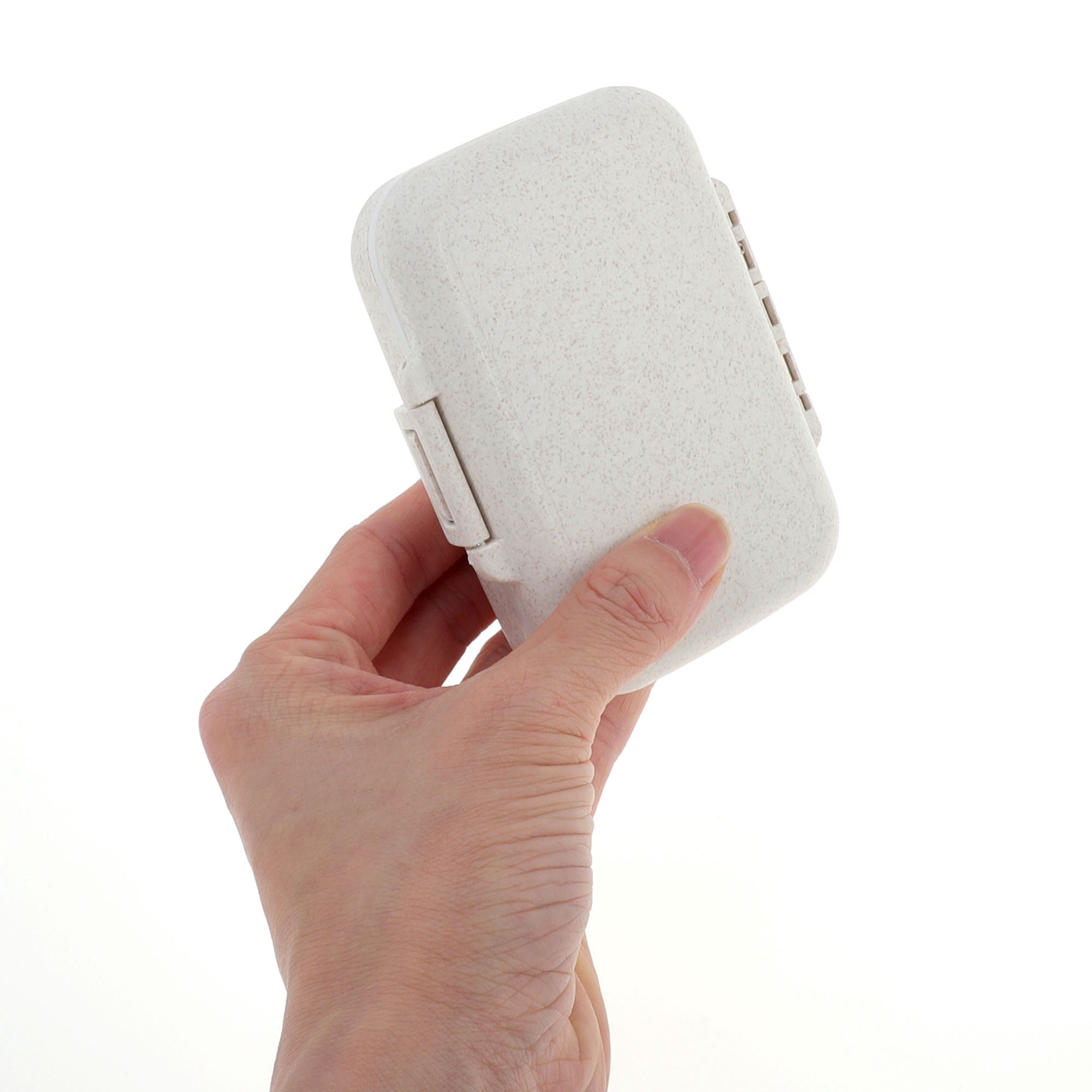 Unique Bargains 6 Grids Durable Design Single Layer Pill Box for Travel 1 Pc Beige