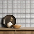 thumbnail image 3 of S4Sassy Vintage Style Waterproof Wall Wrap, Plain Finish Mosaic Tile Wallcover, Raised Tile Print Contact Paper For Backsplash, Self Adhesive Vinyl Wallpaper Roll, Diy Home Decor - White-25"X120", 3 of 9