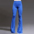 thumbnail image 2 of Jxximdong Leggings for Women Retro Hippie High Waisted Wide Leg With Pockets Long Flare Pants High Waisted Yoga Pants Blue L Yoga Pants, 2 of 7