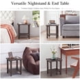 thumbnail image 5 of Ayaya Set of 2 Solid Wood 2-Tier Side Table, Vintage Indoor End Table for Living Room Bedroom Home Office, Dark Brown, 5 of 7