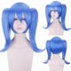 thumbnail image 1 of Peluca para cosplay, azul claro, corta con doble cola y flequillo, 40 cm, Syn, 1 of 1