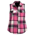 thumbnail image 4 of Womens Fall Plaid Midi Vests Sleeveless Stand Up Collar Button Down Fashion Casual Outerwear Multicolor 05 XXL, 4 of 7