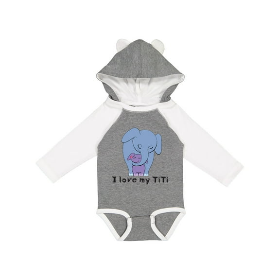 Inktastic I Love my TiTi Elephant Blue Purple Boys or Girls Long Sleeve Baby Bodysuit