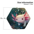 thumbnail image 2 of Honeii Whimsical Axolotl Fantasy Print Leather Coaster Set of 4, Ideal for Safeguarding Your Furniture from Drinks Spills and Effortless Cleanup-Hexagon, 2 of 6