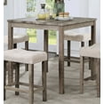 thumbnail image 2 of Modern Pub Set for 4, 5 Piece Counter Height Dining Table Set, Wooden Table and 4 Padded Stools, Breakfast Nook Set for Coffer Bar, Bistro, Kitchen, 2 of 7
