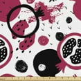 thumbnail image 1 of Fruit Fabric by the Yard, Hand Drawn Grunge Style Pomegranates Illustration with Paint Stains, Decorative Upholstery Fabric for Chairs & Home Accents, 3 Yards, Magenta Charcoal Grey by Ambesonne, 1 of 4