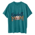 thumbnail image 4 of Tops de manga corta con hombros caídos informales de verano para mujer, camisetas divertidas con cuello redondo y estampado de béisbol OAVQHLG3B Store lin121212, 4 of 5