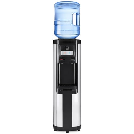 Best Choice Products Freestanding Top Loading Instant Hot and Cold Water Cooler Dispenser with Compressor Cooling Drip Tray, Hot Water Safety Lock, 5-Gallon, Stainless Steel, (Best Rated Hot Cold Water Dispenser)