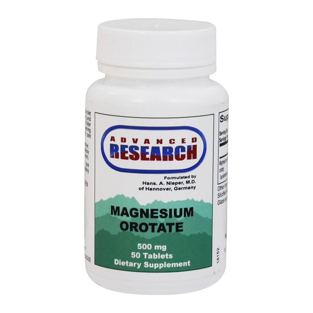 Advanced Research Magnesium Orotate 500 mg. 50 Tablets Walmart