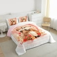 thumbnail image 3 of Manfei Boys Girls Cartoon Otters Full Size Comforter Sets 3-Piece,Chic Floral Love Heart Bedding Comforter Set,Happy Valentine's Day Lightweight Bedding Sets,Breathable Home Decor,Reversible, 3 of 8
