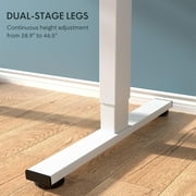 FitStand 48x24 Whole-Piece Desktop Height Adjustable Standing Desk White and Maple Ergonomic Home Office Computer Desk with 2 Hooks