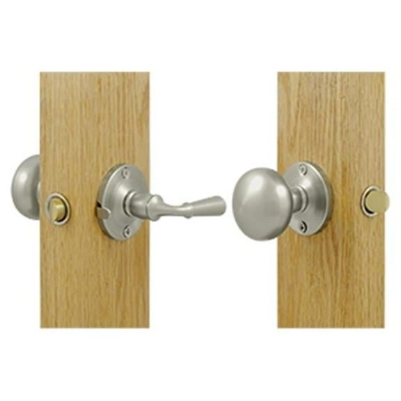 Storm Door Latch with Round Tubular Lock, Satin Nickel - Solid