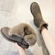thumbnail image 3 of Botas de nieve cálidas de terciopelo de invierno Botas de mujer Botas Martin de estilo británico Botines planos, 3 of 6